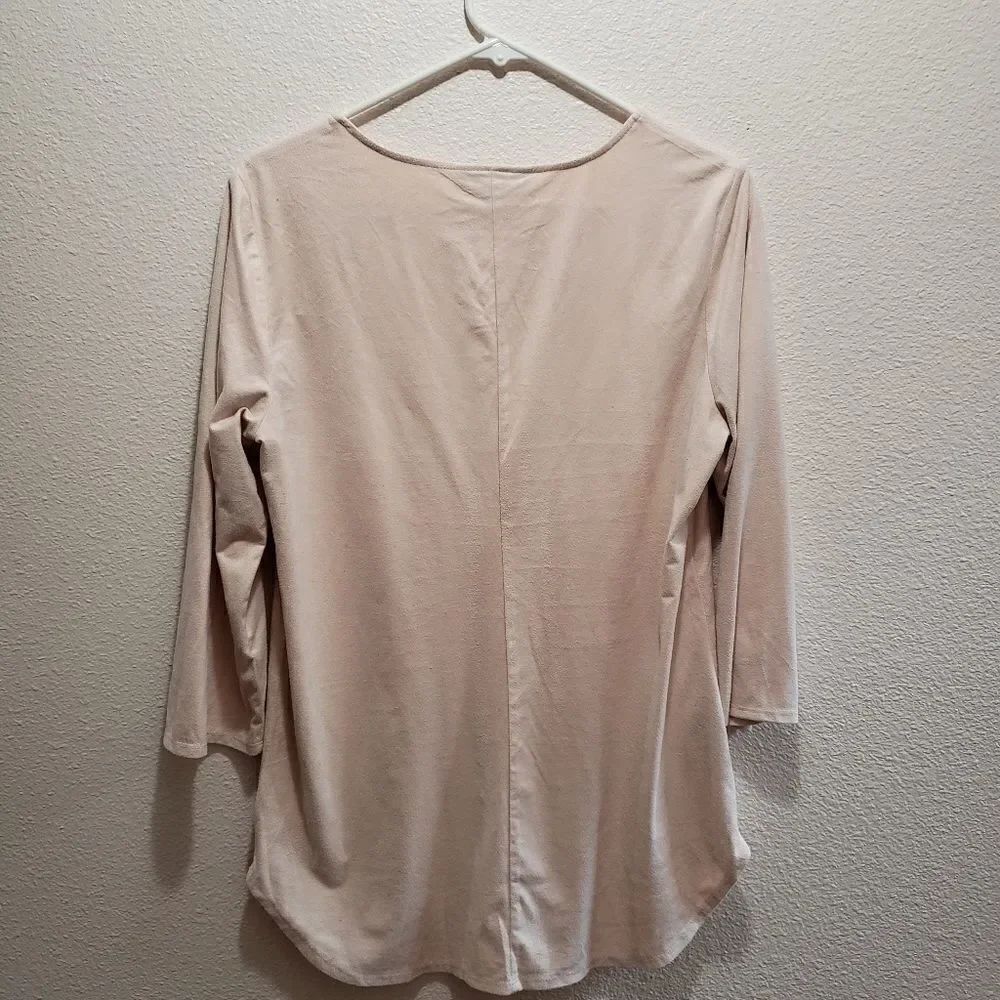 Style and co., faux suede top, tan, S - Picture 2 of 4